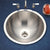 Houzer CRTO-1620-1 Opus 16 Inch Stainless Steel Drop-In Topmount Round Bowl Bathroom Sink With Overflow Drain Assembly