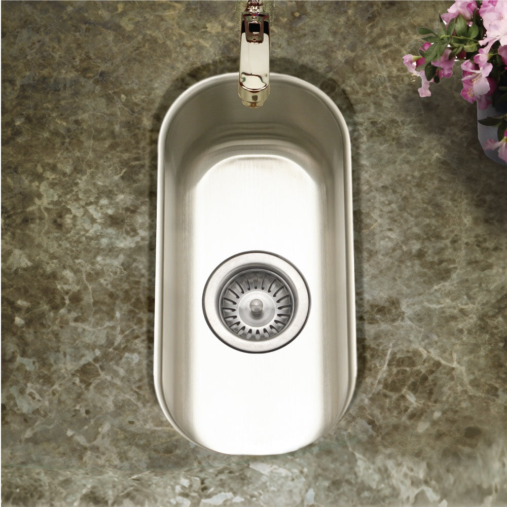 Houzer CS-1105-1 Club 10 Inch Stainless Steel Undermount Compact Single Bowl Bar Sink