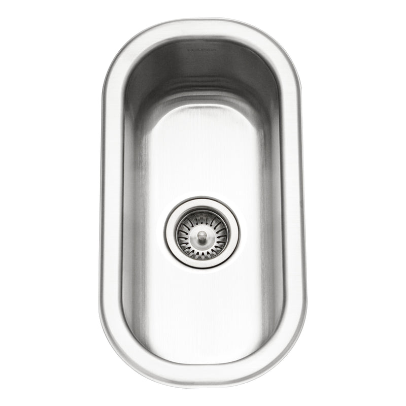 Houzer CS-1105-5 Club 10 Inch Stainless Steel Undermount Compact Bar and Prep Sink