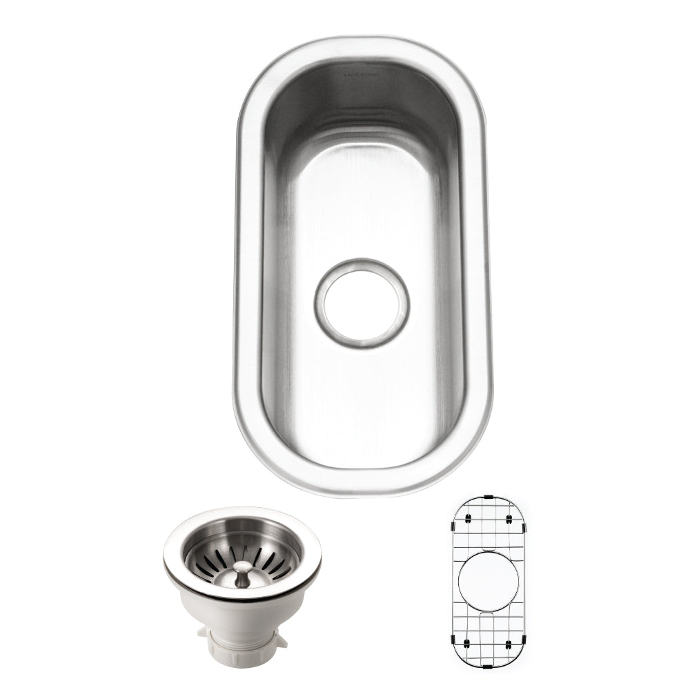 Houzer CS-1105-C Club 10 Inch Stainless Steel Undermount Compact Bar and Prep Sink