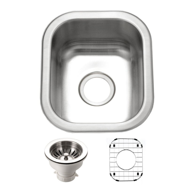 Houzer CS-1307-C Club 13 Inch Stainless Steel Undermount Small Bar and Prep Sink