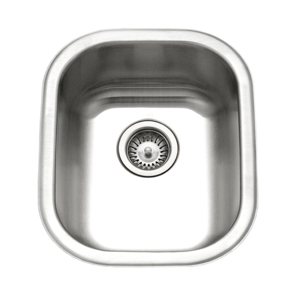Houzer CS-1407-1 Club 14 Inch Stainless Steel Undermount Medium Bar and Prep Sink