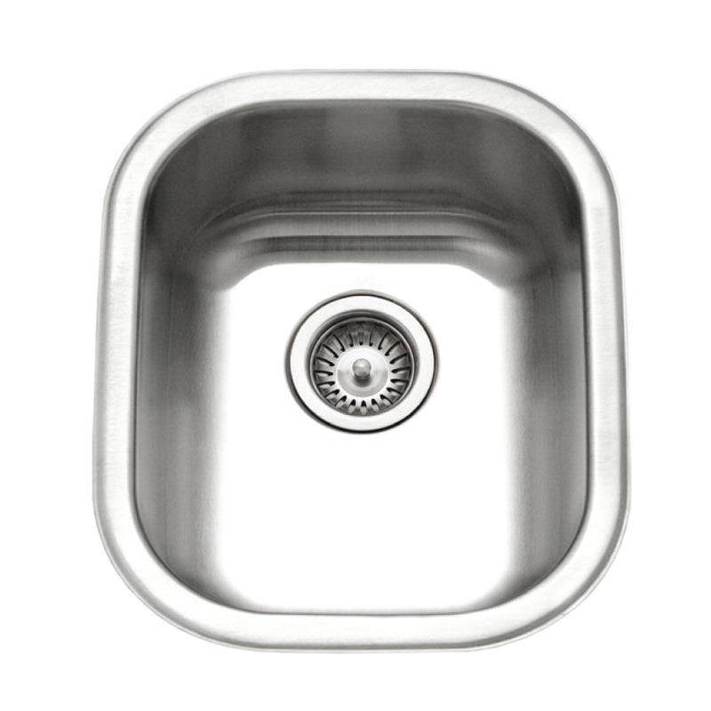 Houzer CS-1407-1 Club 14 Inch Stainless Steel Undermount Medium Bar and Prep Sink