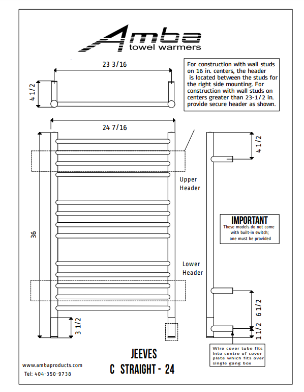 Amba CS-24 Model C Straight  - 24 Width - Parent