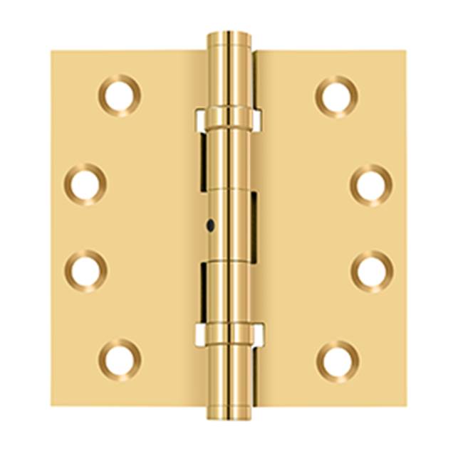 Deltana CSB44BN 4 x 4 Square Hinges, Ball Bearings - PVD Polished Brass