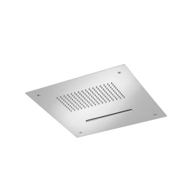 Flusso Cascade CSS.15S 15" Stainless Steel Flush Mount Rainhead With Cascade Watefall