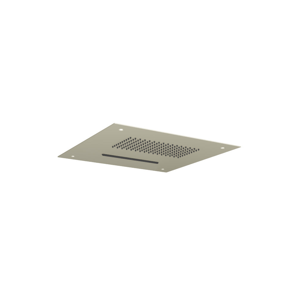 Flusso Cascade CSS.15S 15" Stainless Steel Flush Mount Rainhead With Cascade Watefall