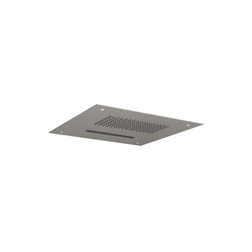 Flusso Cascade CSS.15S 15" Stainless Steel Flush Mount Rainhead With Cascade Watefall