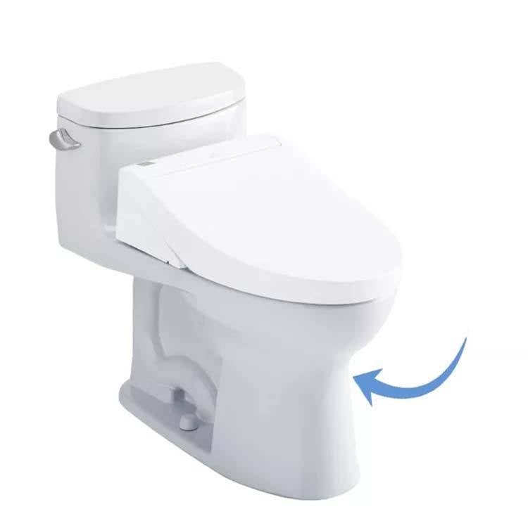 Toto CST634CEFGT40#01 Supreme Ii One-Piece Elongated 1.28 GPF Washlet Ready Toilet With Cefiontect