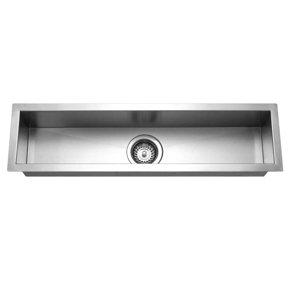 Houzer CTB-3285 Contempo Trough 32 Inch Stainless Steel Undermount Single Bowl Bar Sink