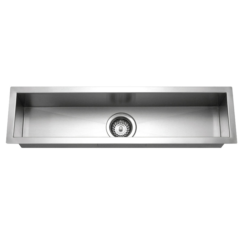 Houzer CTB-3285 Contempo Trough 32 Inch Stainless Steel Undermount Single Bowl Bar Sink