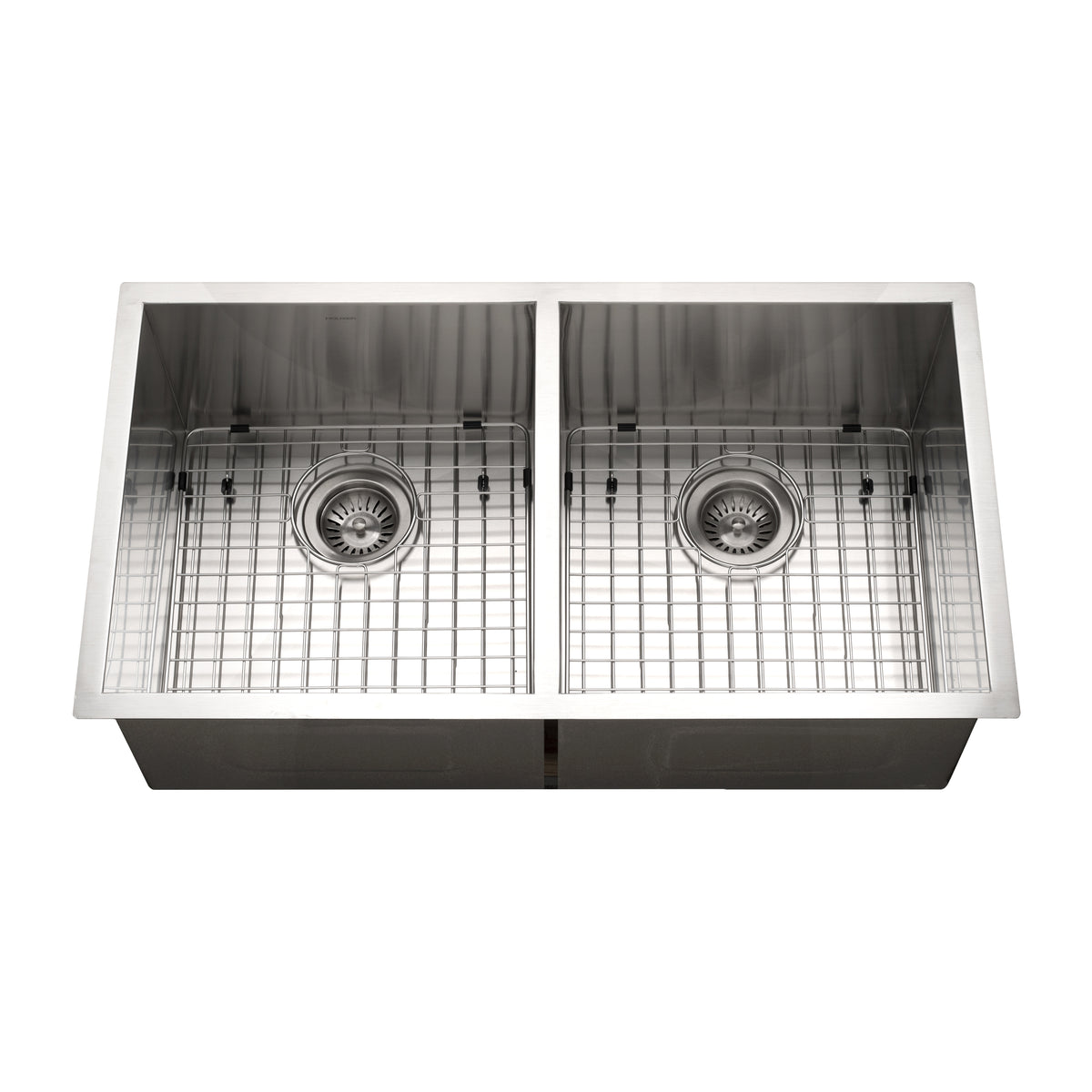 Houzer CTD-3350 Contempo 33 Inch Stainless Steel Undermount 50/50 Double Bowl Kitchen Sink