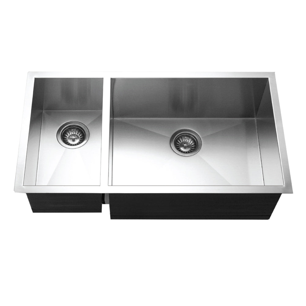 Houzer CTO-3370SL Contempo 33 Inch Stainless Steel Undermount 70/30 Double Left Prep Bowl Kitchen Sink