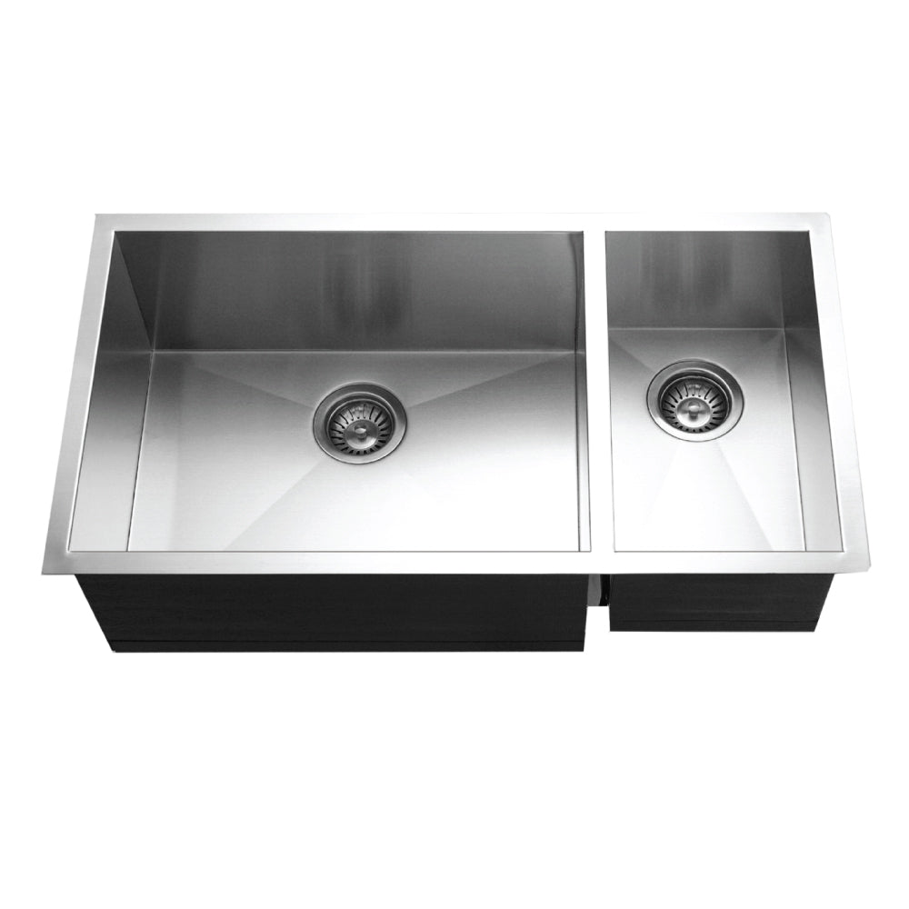 Houzer CTO-3370SR Contempo 33 Inch Stainless Steel Undermount 70/30 Double Right Prep Bowl Kitchen Sink