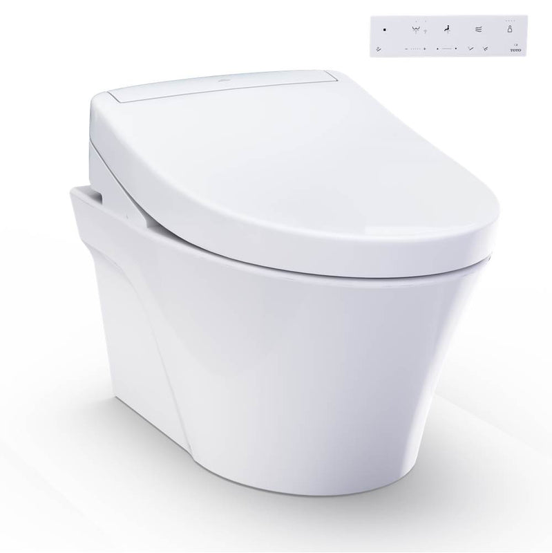 Toto CWT4263446CMFG#MS Washlet Ap Wall-Hung Elongated Toilet and Washlet S5 and Duofit In-Wall 0.9 and 1.28 GPF Dual-Flush Tank System