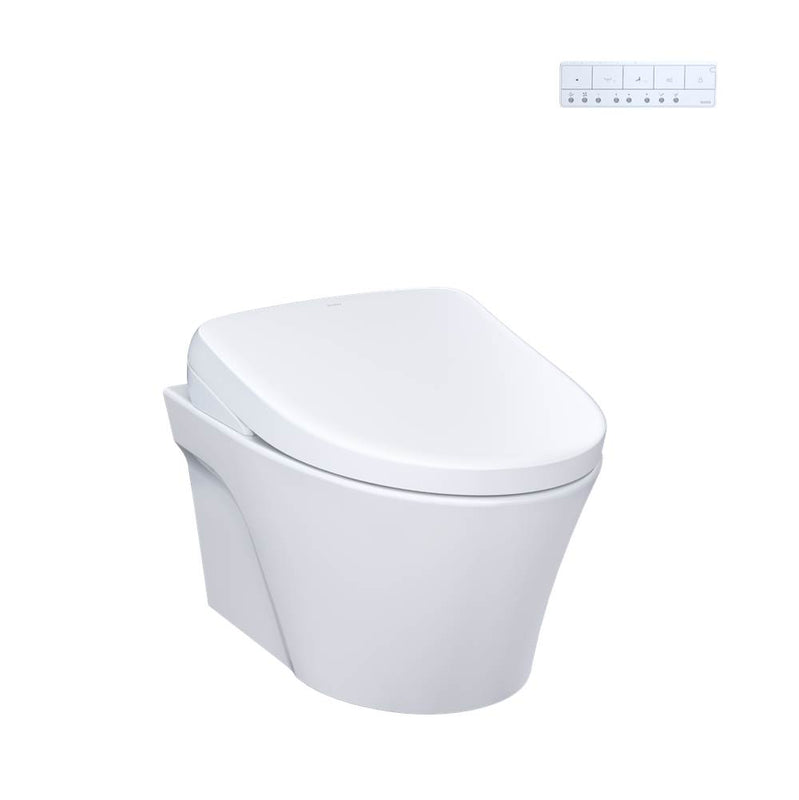 Toto CWT4264726CMFG#MS Washlet Ap Wall-Hung Elongated Toilet With S7 Contemporary Bidet Seat and Duofit In-Wall 0.9 and 1.28 GPF Dual-Flush Tank System