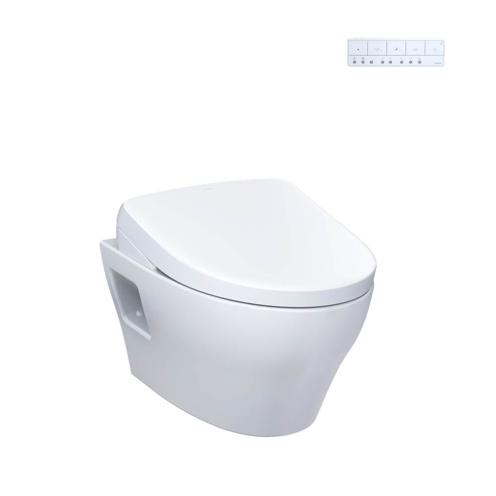 Toto CWT4284726CMFG#MS Washlet Ep Wall-Hung Elongated Toilet With S7 Contemporary Bidet Seat and Duofit In-Wall 0.9 and 1.28 GPF Dual-Flush Tank System