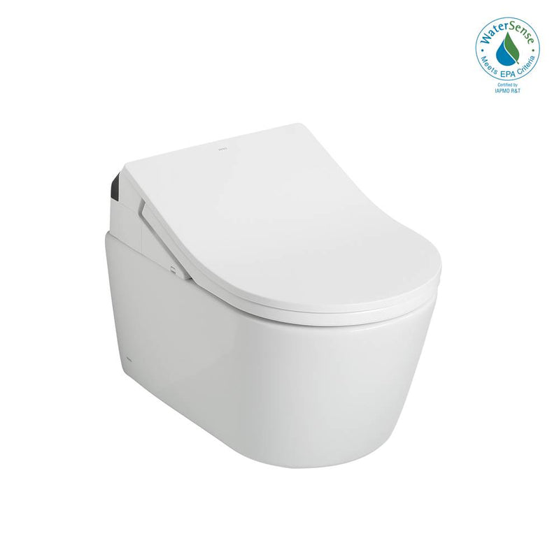 Toto CWT4474047CMFG#MS Washlet RP Wall-Hung D-Shape Toilet With Rx Bidet Seat and Duofit In-Wall 1.28 and 0.9 GPF Dual-Flush Tank System