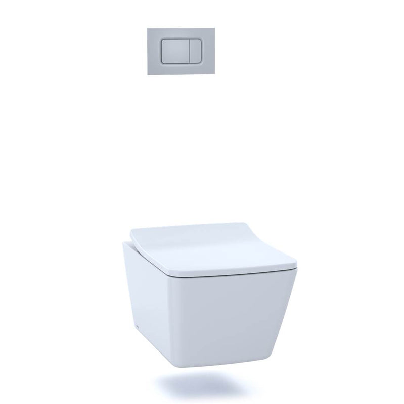 Toto CWT449249CMFG Sp Wall-Hung Square-Shape Toilet and Duofit In-Wall 1.28 and 0.9 GPF Dual-Flush Tank System With Copper Supply - Parent