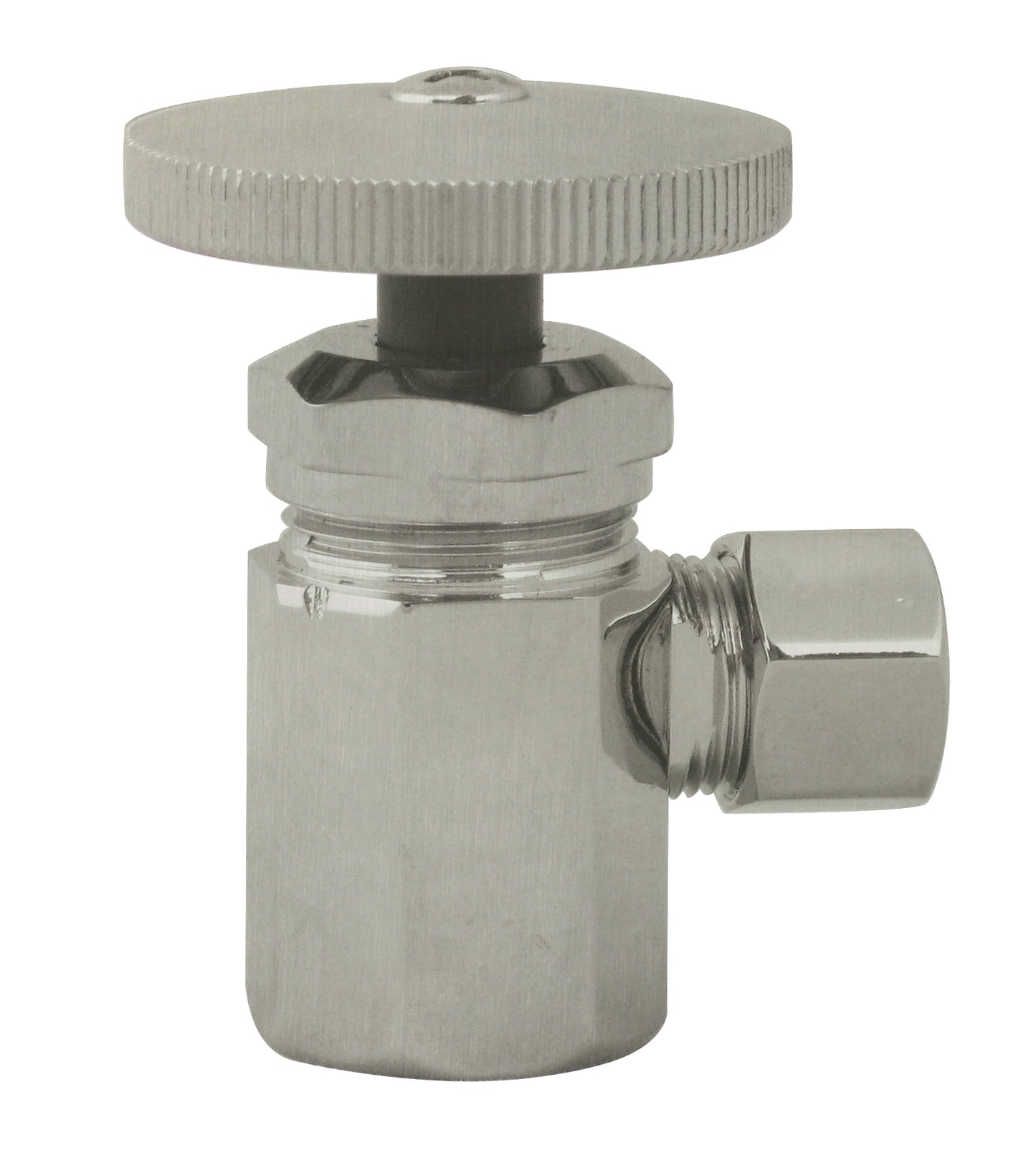 Westbrass D103 Round Handle Angle Stop Shut Off Valve 1/2-Inch IPS Inlet with 3/8-Inch Compression Outlet