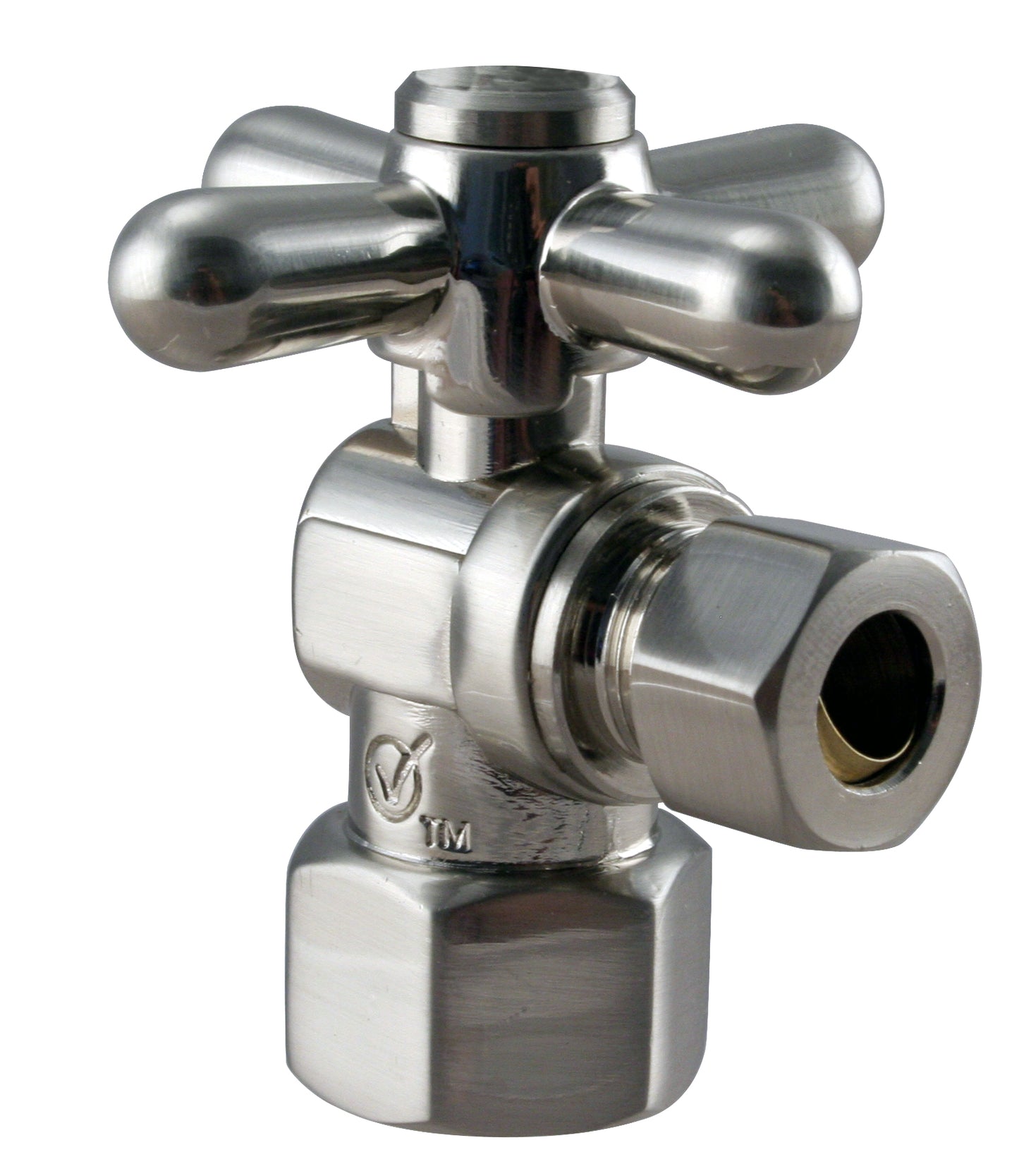 Westbrass D103BX Angle Stop, 1/2 in. IPS x 3/8 in. OD - 1/4-Turn Cross Handle - Parent