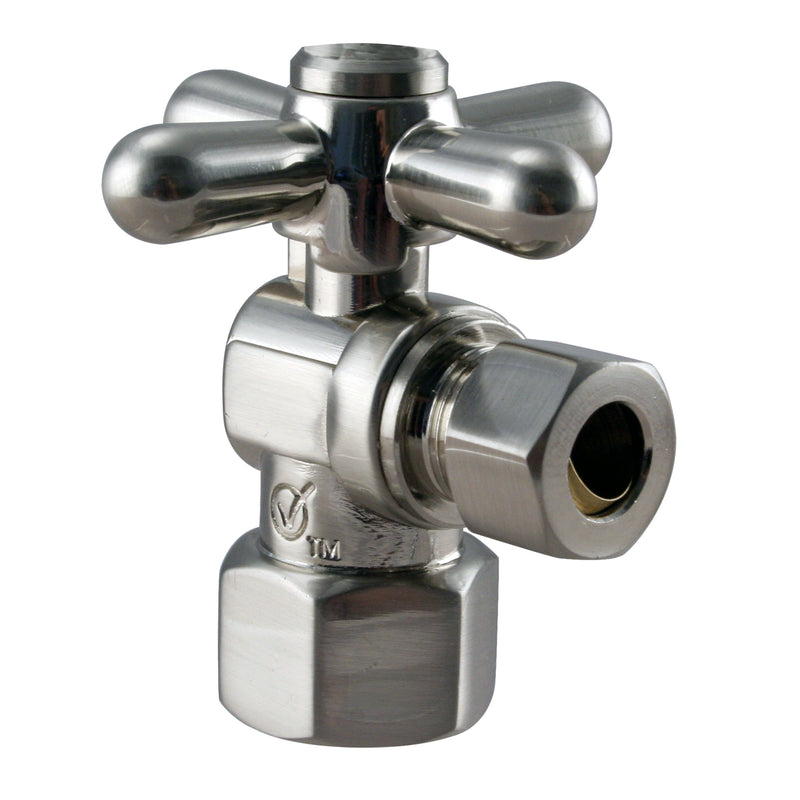 Westbrass D103BX Angle Stop, 1/2 in. IPS x 3/8 in. OD - 1/4-Turn Cross Handle