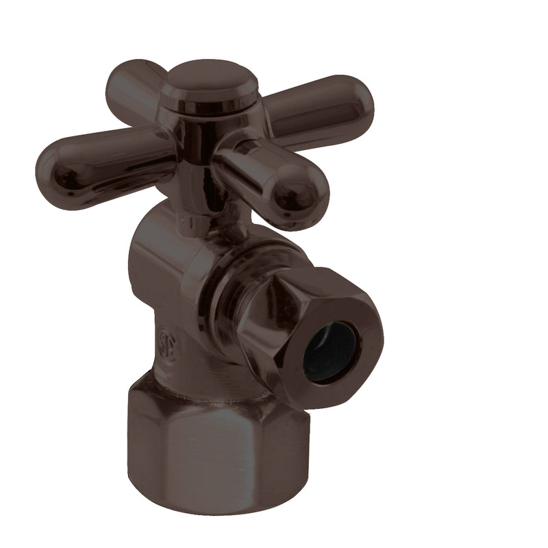 Westbrass D103BX Angle Stop, 1/2 in. IPS x 3/8 in. OD - 1/4-Turn Cross Handle