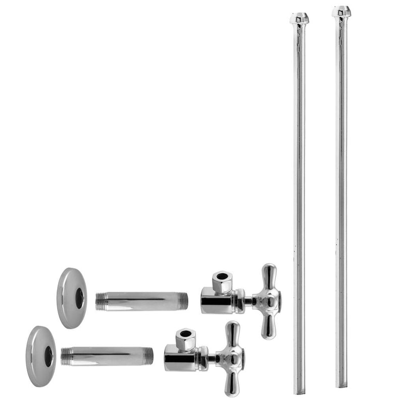 Westbrass D103KBNX Faucet Kit - 1/2 in. IPS x 3/8 in. OD x 20 in. Bullnose