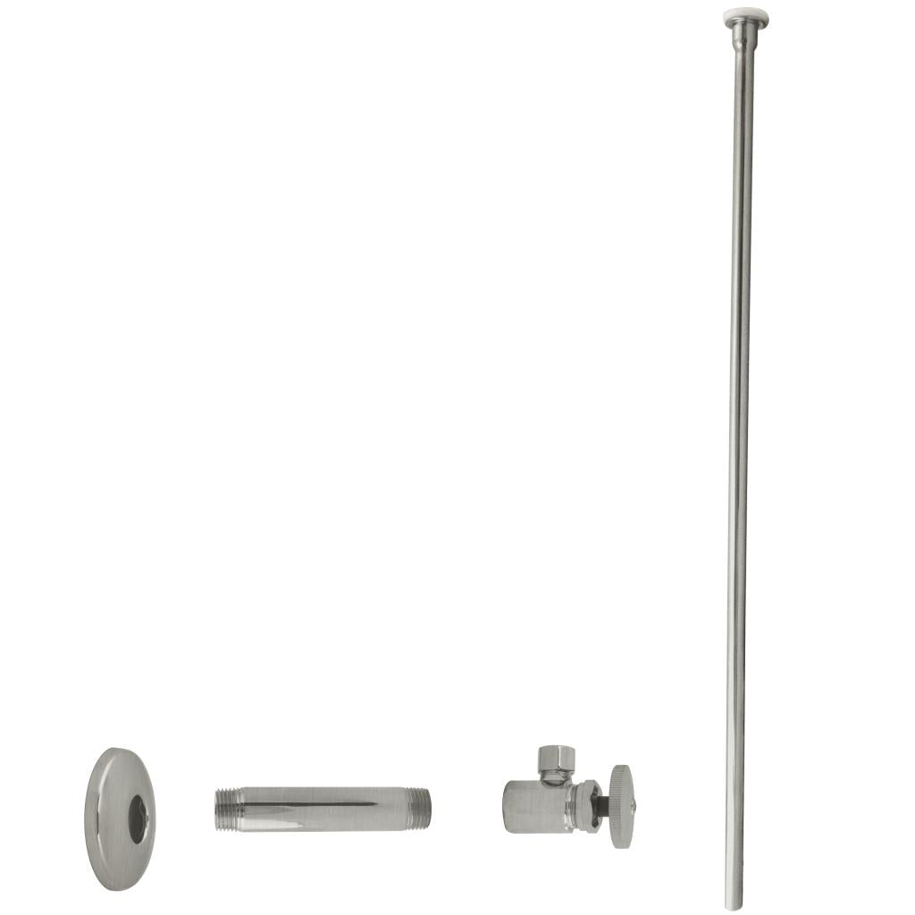Westbrass D103KFH Toilet Kit - 1/2 in. IPS x 3/8 in. OD x 20 in. Flat Head