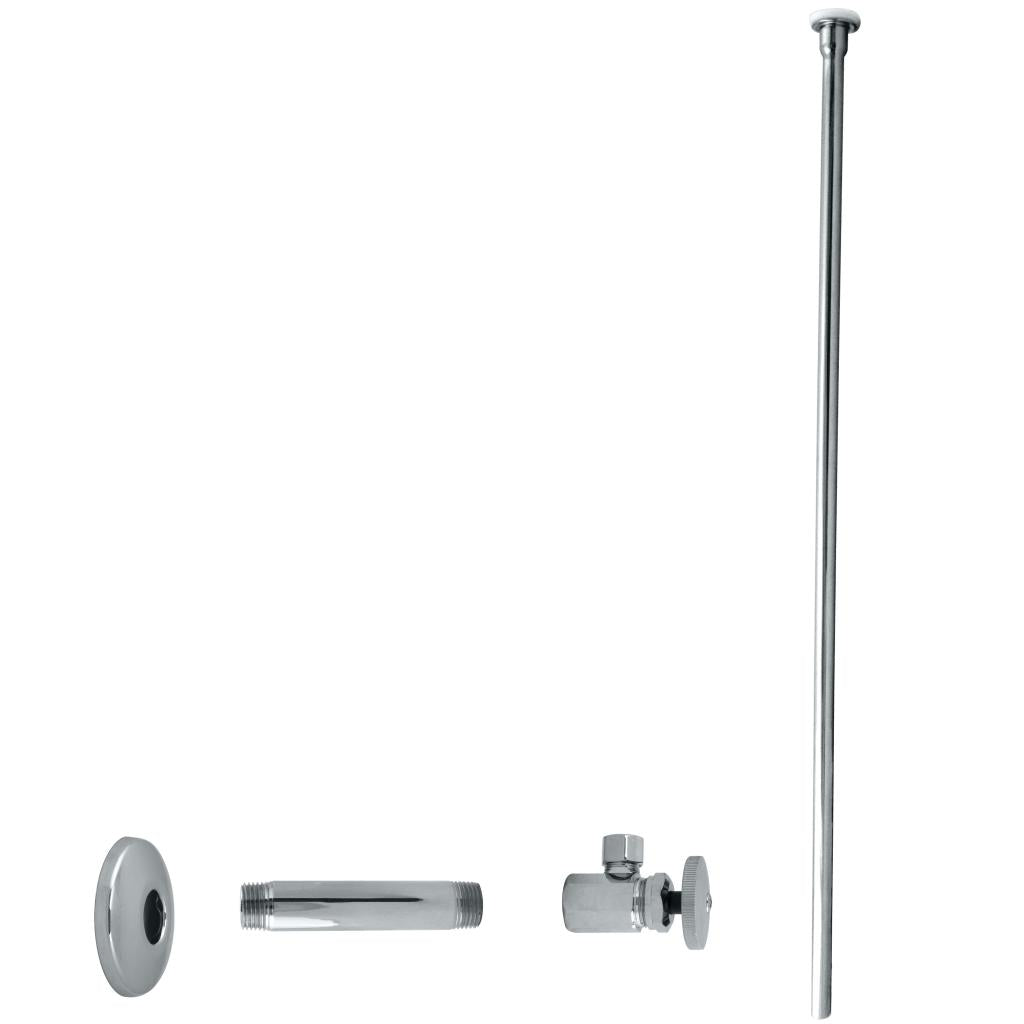 Westbrass D103KFH Toilet Kit - 1/2 in. IPS x 3/8 in. OD x 20 in. Flat Head