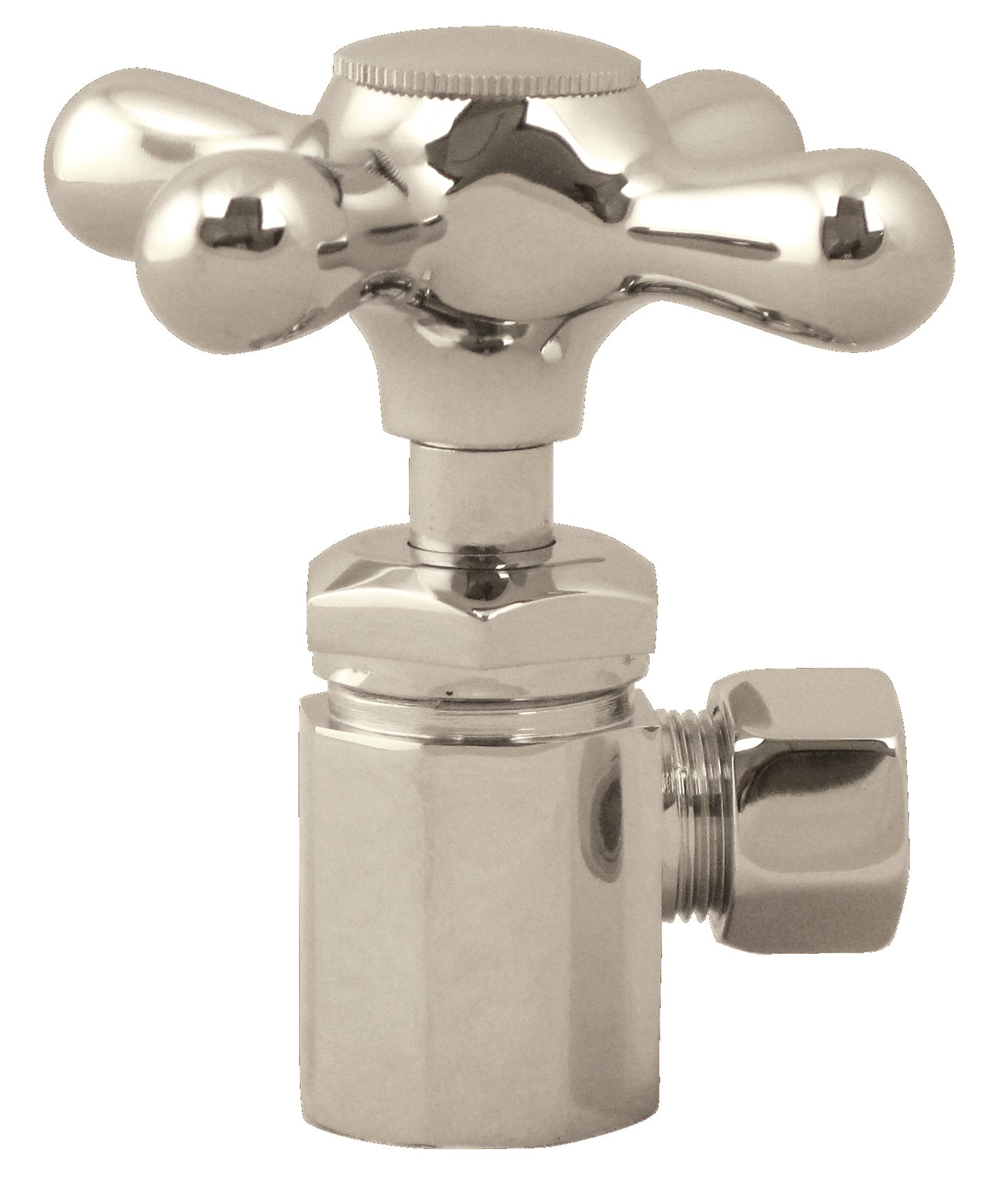 Westbrass D103X Cross Handle Angle Stop Shut Off Valve 1/2-Inch IPS Inlet with 3/8-Inch Compression Outlet