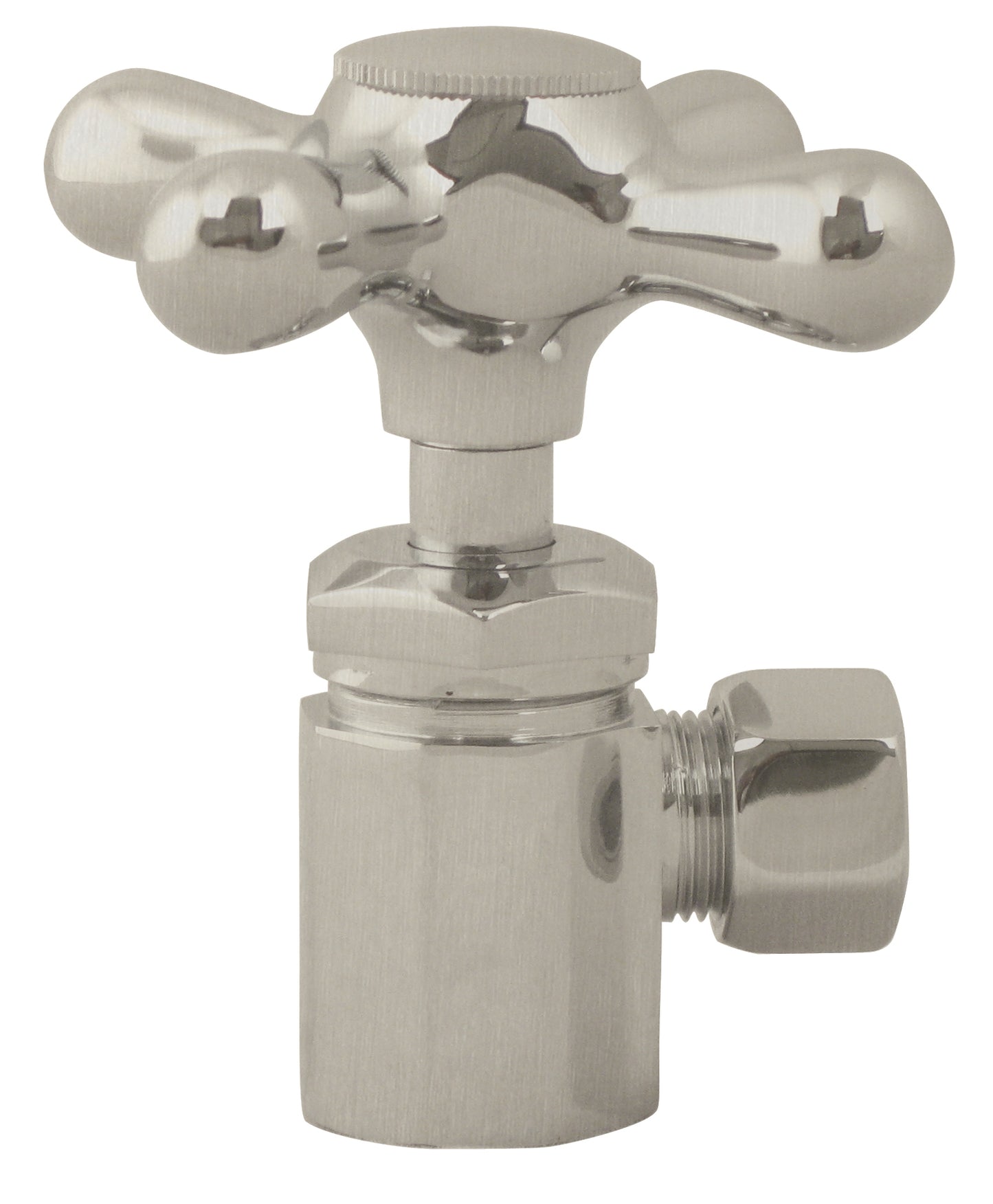 Westbrass D103X Cross Handle Angle Stop Shut Off Valve 1/2-Inch IPS Inlet with 3/8-Inch Compression Outlet