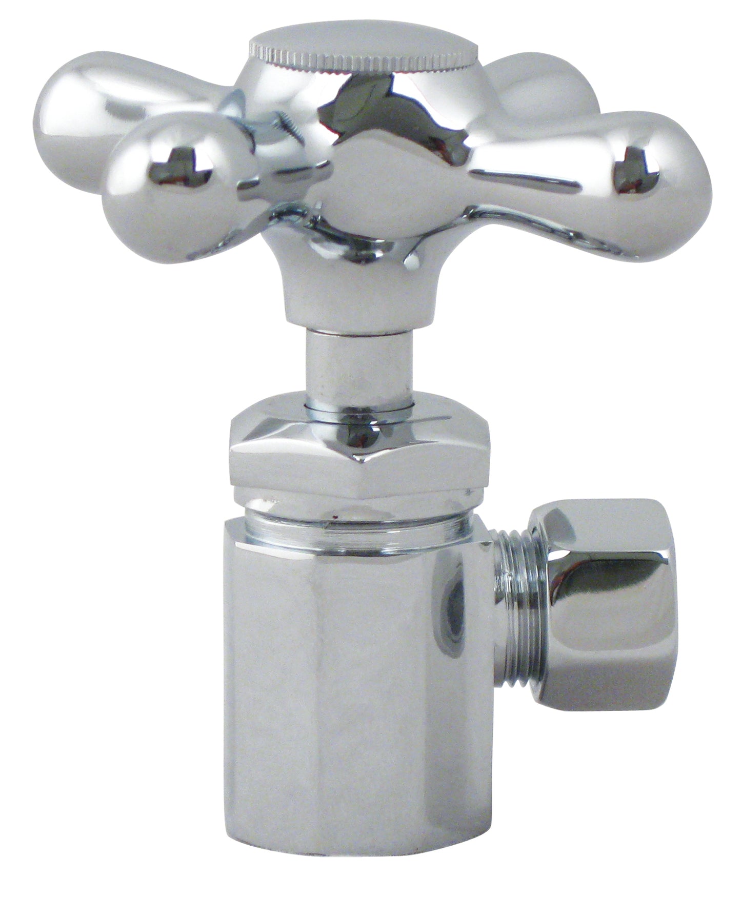 Westbrass D103X Cross Handle Angle Stop Shut Off Valve 1/2-Inch IPS Inlet with 3/8-Inch Compression Outlet