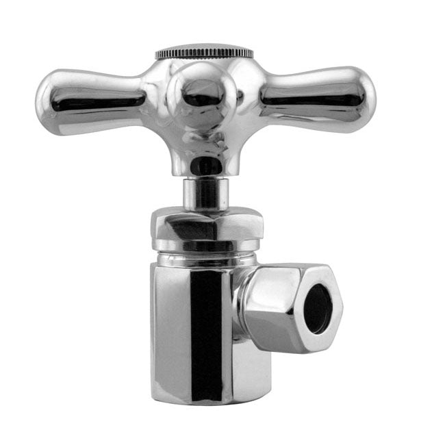 Westbrass D103X Cross Handle Angle Stop Shut Off Valve 1/2-Inch IPS Inlet with 3/8-Inch Compression Outlet - Parent