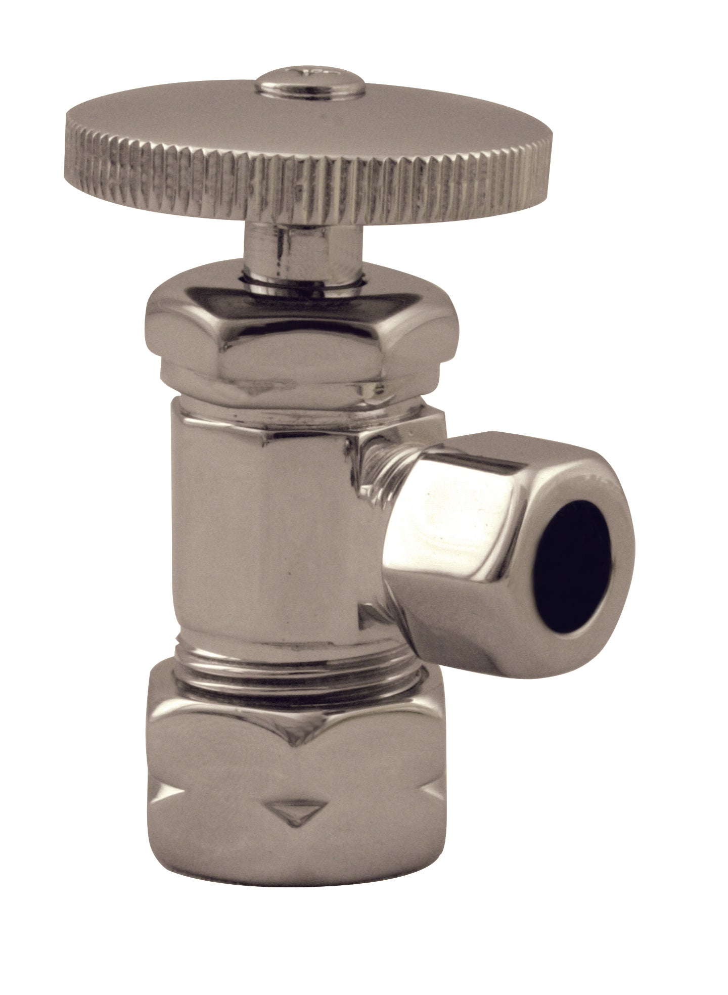 Westbrass D105 Round Handle Angle Stop Shut Off Valve 1/2-Inch Copper Pipe Inlet with 3/8-Inch Compression Outlet