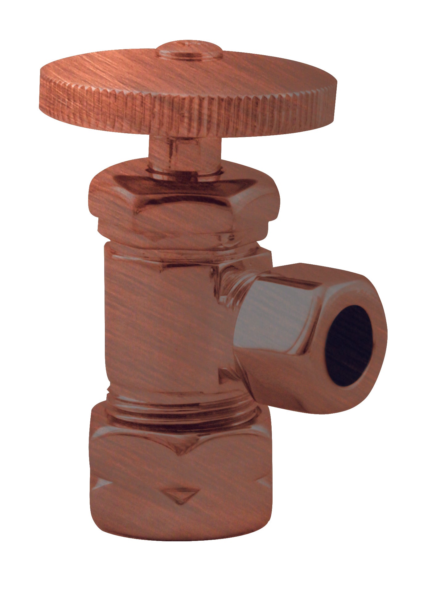 Westbrass D105 Round Handle Angle Stop Shut Off Valve 1/2-Inch Copper Pipe Inlet with 3/8-Inch Compression Outlet