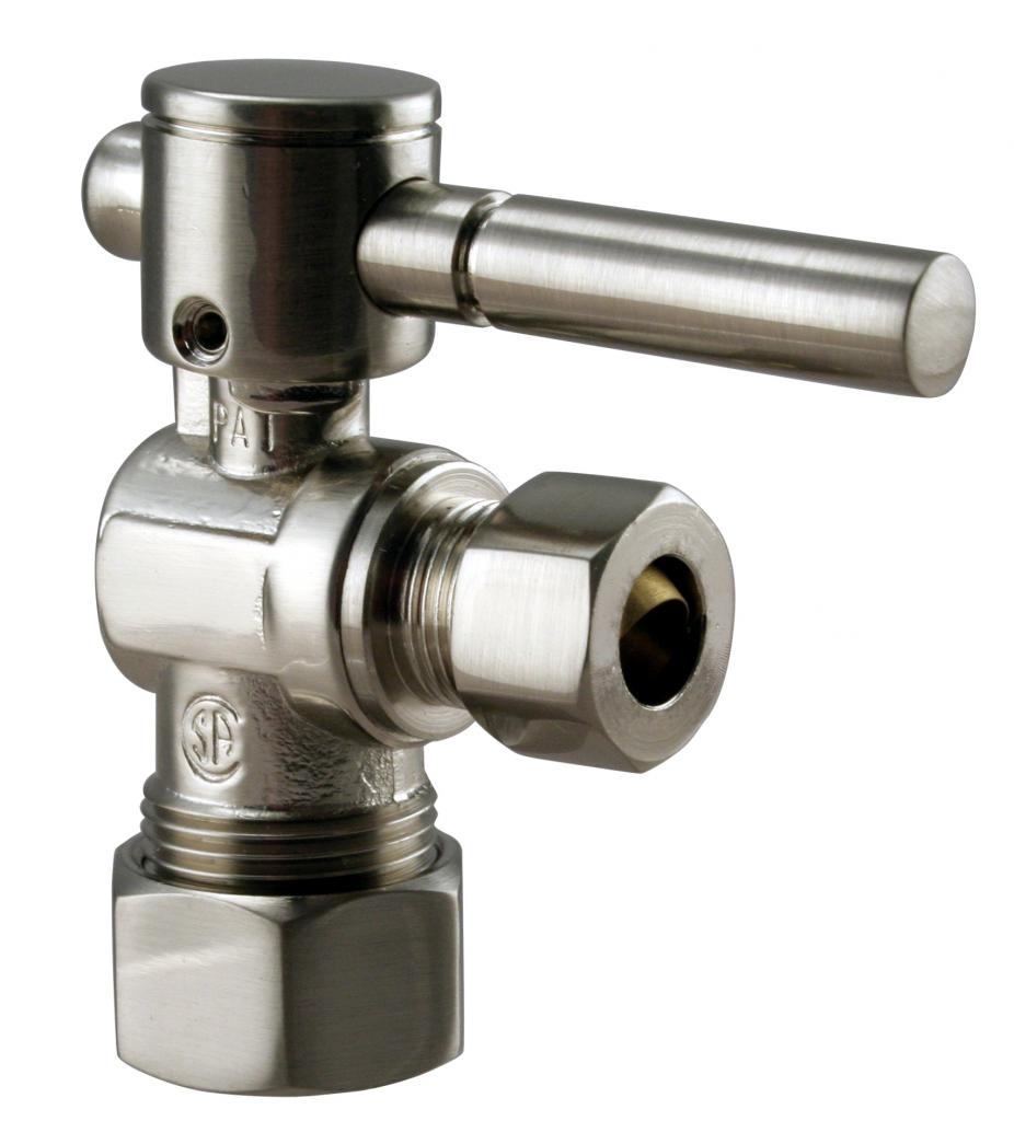 Westbrass D105BL Angle Stop, 5/8 in. OD x 3/8 in. OD - 1/4-Turn Lever Handle