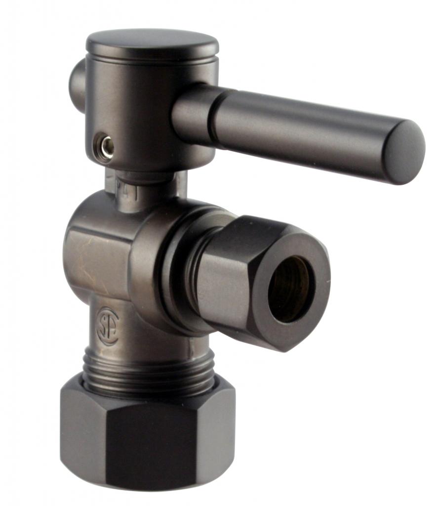 Westbrass D105BL Angle Stop, 5/8 in. OD x 3/8 in. OD - 1/4-Turn Lever Handle