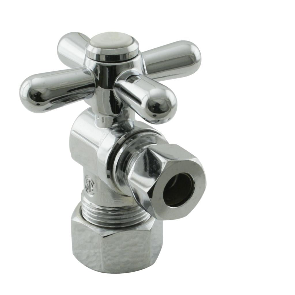 Westbrass D105BX Angle Stop, 5/8 in. OD x 3/8 in. OD - 1/4-Turn Cross Handle