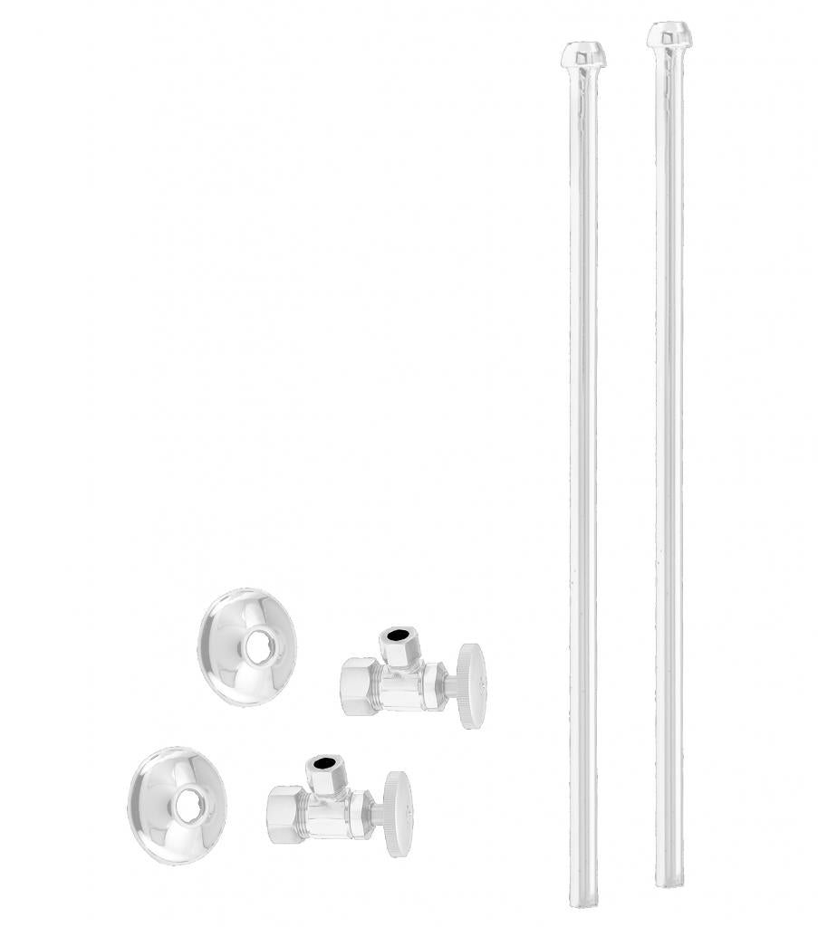 Westbrass D105KBN Faucet Kit - 5/8 in. OD x 3/8 in. OD x 20 in. Bullnose