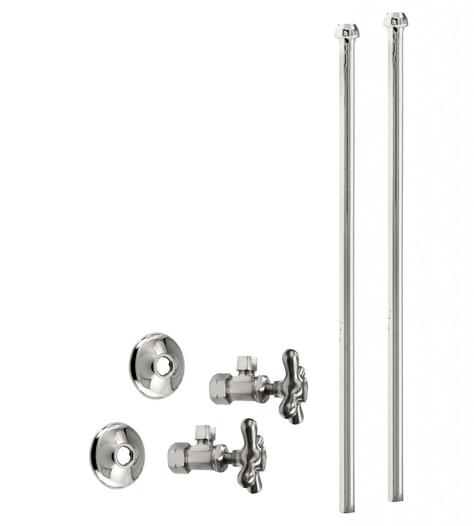 Westbrass D105KBNX Faucet Kit - 5/8 in. OD x 3/8 in. OD x 20 in. Bullnose