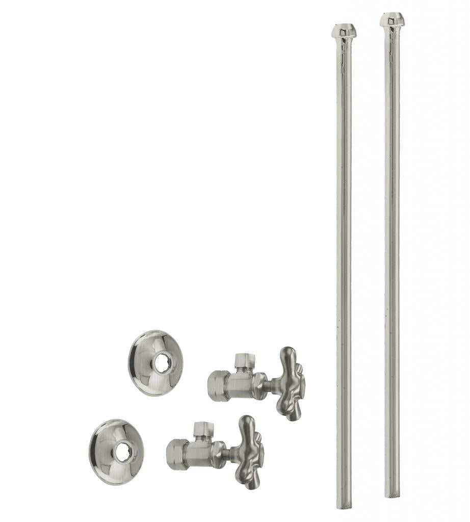 Westbrass D105KBNX Faucet Kit - 5/8 in. OD x 3/8 in. OD x 20 in. Bullnose