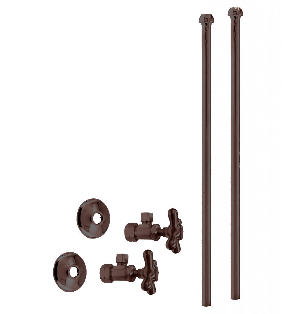 Westbrass D105KBNX Faucet Kit - 5/8 in. OD x 3/8 in. OD x 20 in. Bullnose