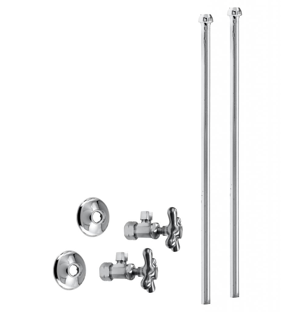 Westbrass D105KBNX Faucet Kit - 5/8 in. OD x 3/8 in. OD x 20 in. Bullnose