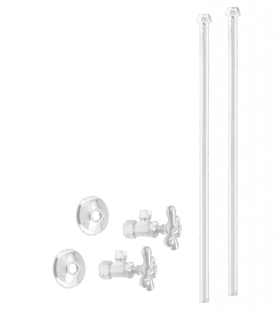 Westbrass D105KBNX Faucet Kit - 5/8 in. OD x 3/8 in. OD x 20 in. Bullnose
