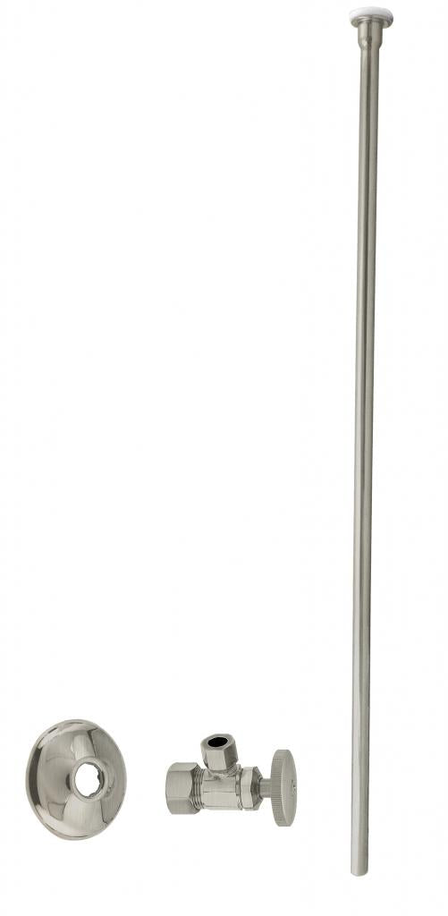 Westbrass D105KFH Toilet Kit - 5/8 in. OD x 3/8 in. OD x 20 in. Flat Head