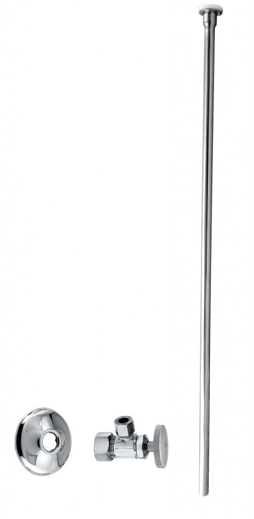 Westbrass D105KFH Toilet Kit - 5/8 in. OD x 3/8 in. OD x 20 in. Flat Head