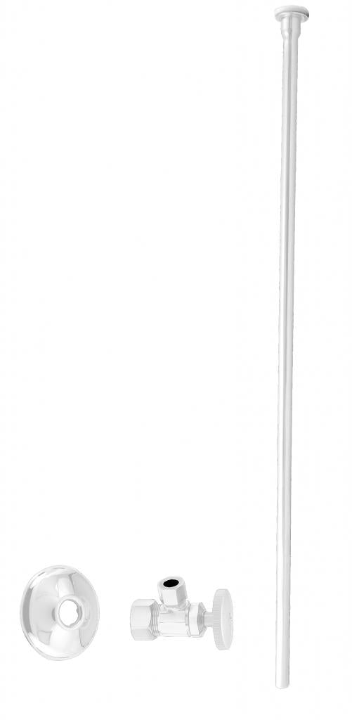 Westbrass D105KFH Toilet Kit - 5/8 in. OD x 3/8 in. OD x 20 in. Flat Head