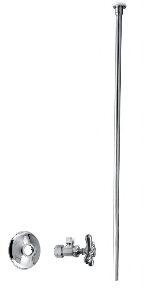 Westbrass D105KFHX Toilet Kit - 5/8 in. OD x 3/8 in. OD x 20 in. Flat Head