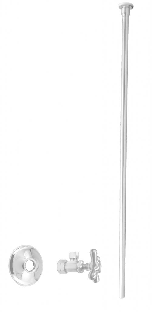 Westbrass D105KFHX Toilet Kit - 5/8 in. OD x 3/8 in. OD x 20 in. Flat Head